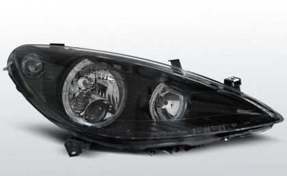 Φανάρια εμπρός angel eyes για Peugeot 307 (2001-2005) - μαύρα , χωρίς λάμπες (Η7) - σετ 2τμχ.