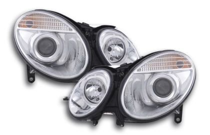 Φανάρια εμπρός για Mercedes W211 E-Class (2002-2006) - με εργοστασιακά xenon , χωρίς λάμπες (Η7) - σετ 2τμχ.