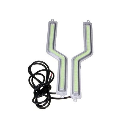 Universal led φώτα COB 18CM 12W  - ασημένιο κέλυφος - 2τμχ.