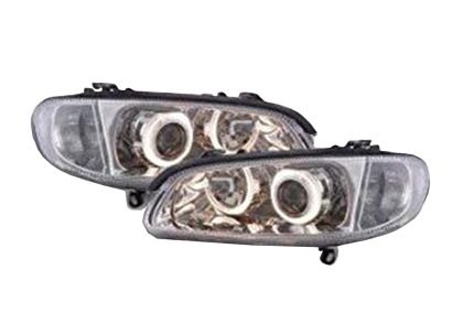 Φανάρια εμπρός angel eyes για Opel Omega B (1994-1999) - chrome , χωρίς λάμπες (Η7) - σετ 2τμχ.