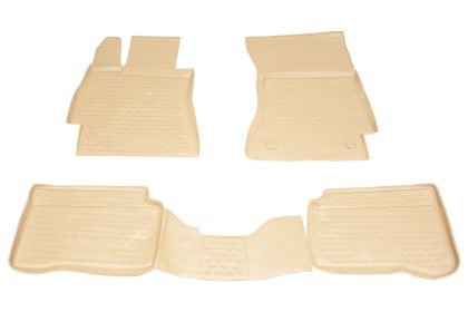 3D Λαστιχένια πατάκια για MERCEDES S-Class W221 (2005-2013) - μπεζ - 4τμχ.