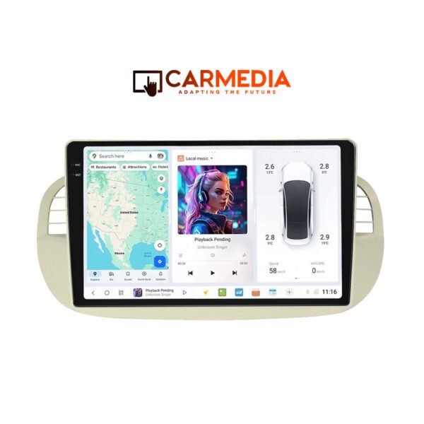 CARMEDIA CMDU12095-7 PRO PLUS TABLET 9.5'' OEM FIAT 500 2007-2015 BEIGE