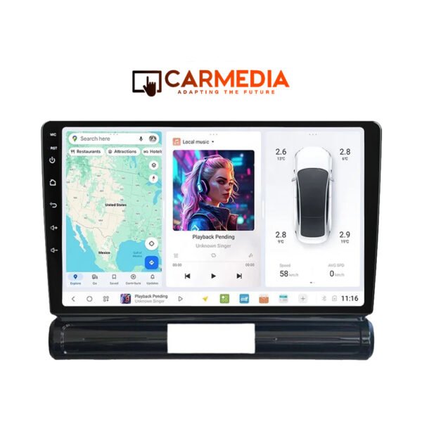 CARMEDIA CMDU409-3 TABLET 9'' OEM CITROEN C3 - DS3 2016-2025 LOW