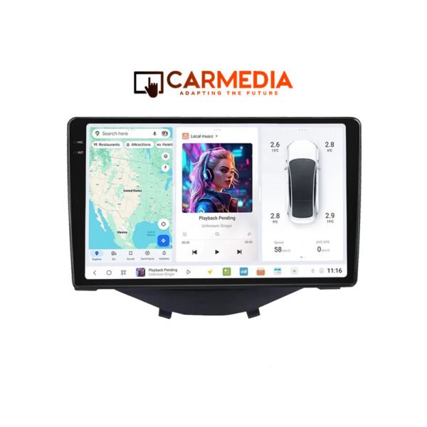 CARMEDIA CMDU12095-7 PRO PLUS TABLET 9.5'' OEM CITROEN C1 | PEUGEOT 108 | TOYOTA AYGO 2014+