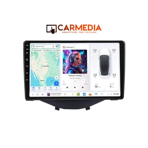 CARMEDIA CMDU409-3 TABLET 9'' OEM CITROEN C1 | PEUGEOT 108 | TOYOTA AYGO 2014+
