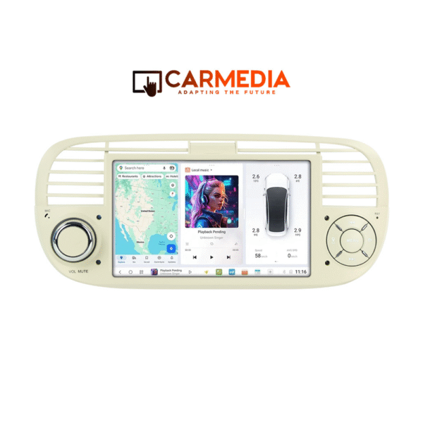 CARMEDIA CMTDU4087-3 OEM 7'' FIAT 500 2007-2015 WHITE